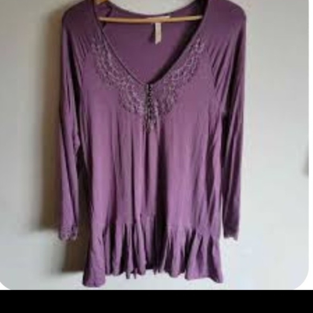 Matilda Jane Lavender Blouse with Lace Detail